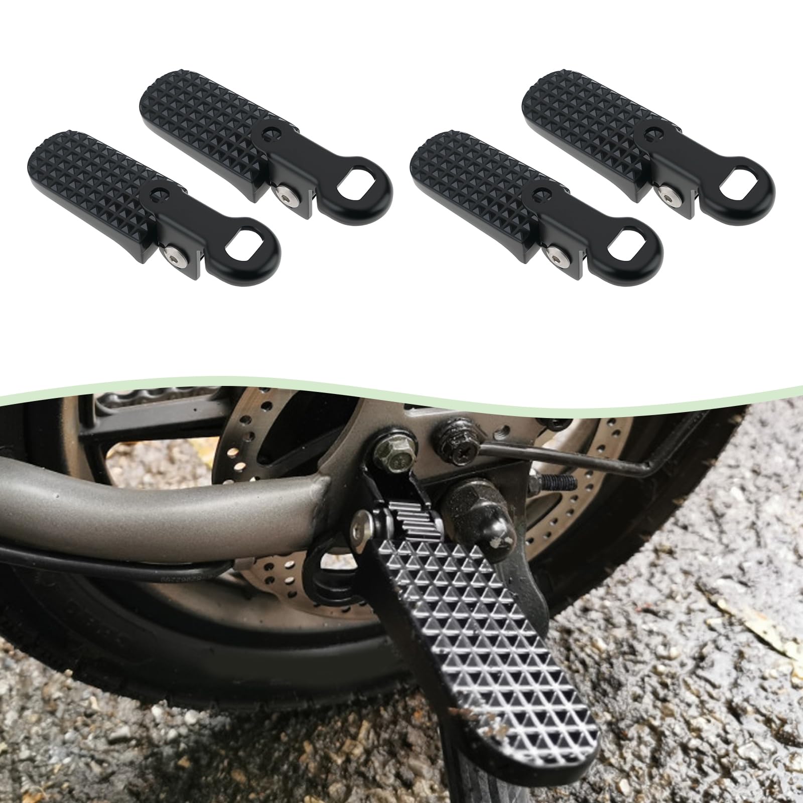 SG Store Lot de 2 Paires de Repose-Pieds de Vélo Longueur 112 Mm Pédales 78 X 37 Mm Alliage d'aluminium Antidérapants Pliables pour VTT Vélo