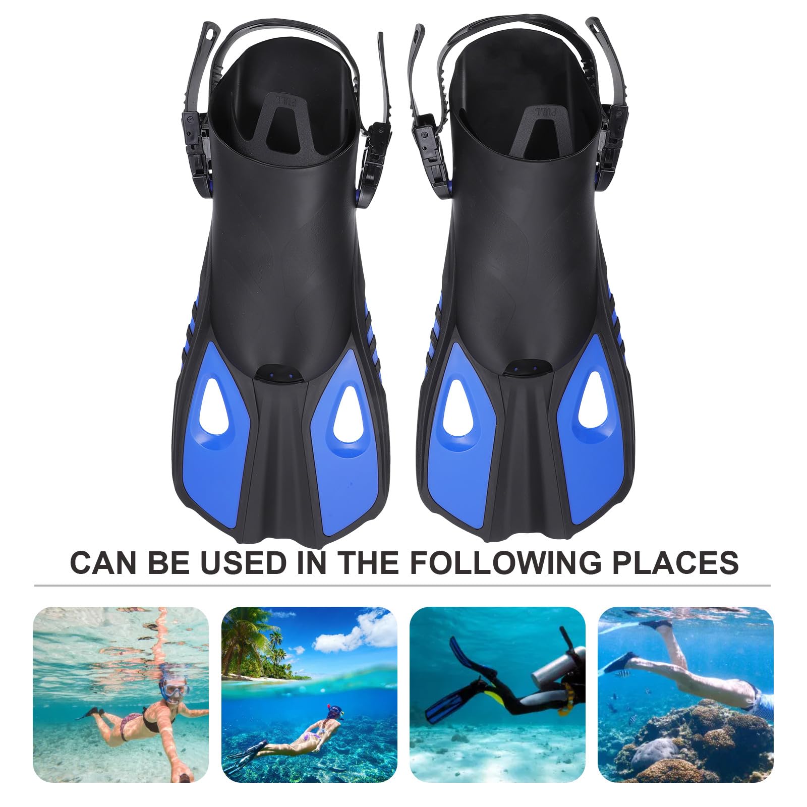 SHINEOFI Aletas de Natación Ajustables y Fáciles de Quitar de Goma para Entrenamiento y Buceo Ideales para Adultos y Principiantes en Snorkel y Buceo