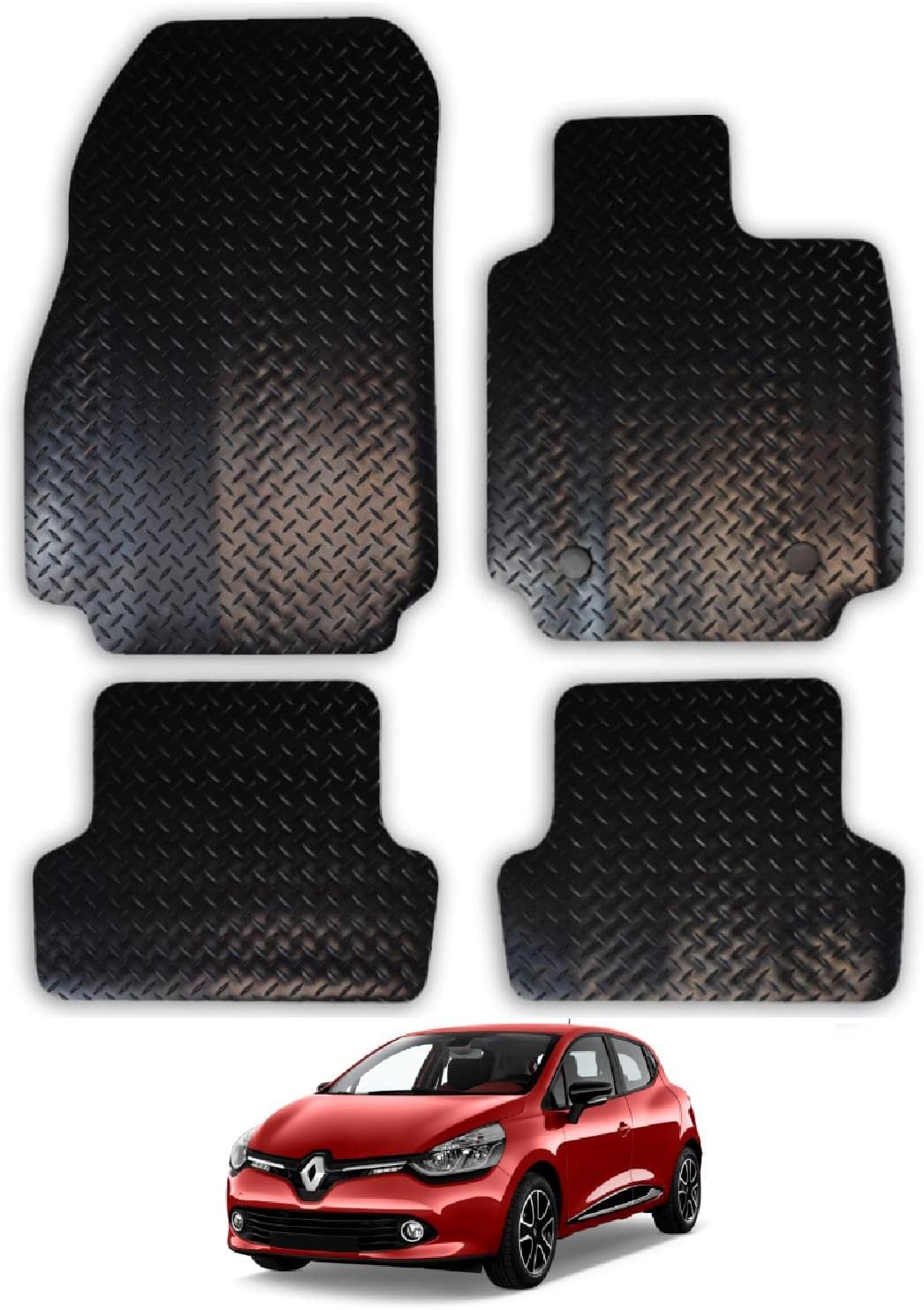 Car Mats for Renault Clio (20122019) Tailored Fit Rubber Floor Mat Set