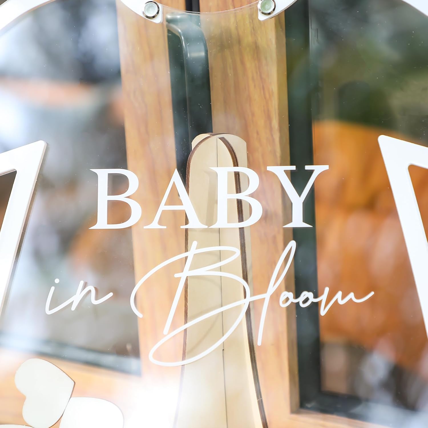Fonder Mols Onesie Shaped Baby Shower Guest Book for Baby in Bloom Decorations, Wooden Guestbook Alternatives Gender Reveal Decorations Table Centerpiece Arrangement Display for 80 Guests