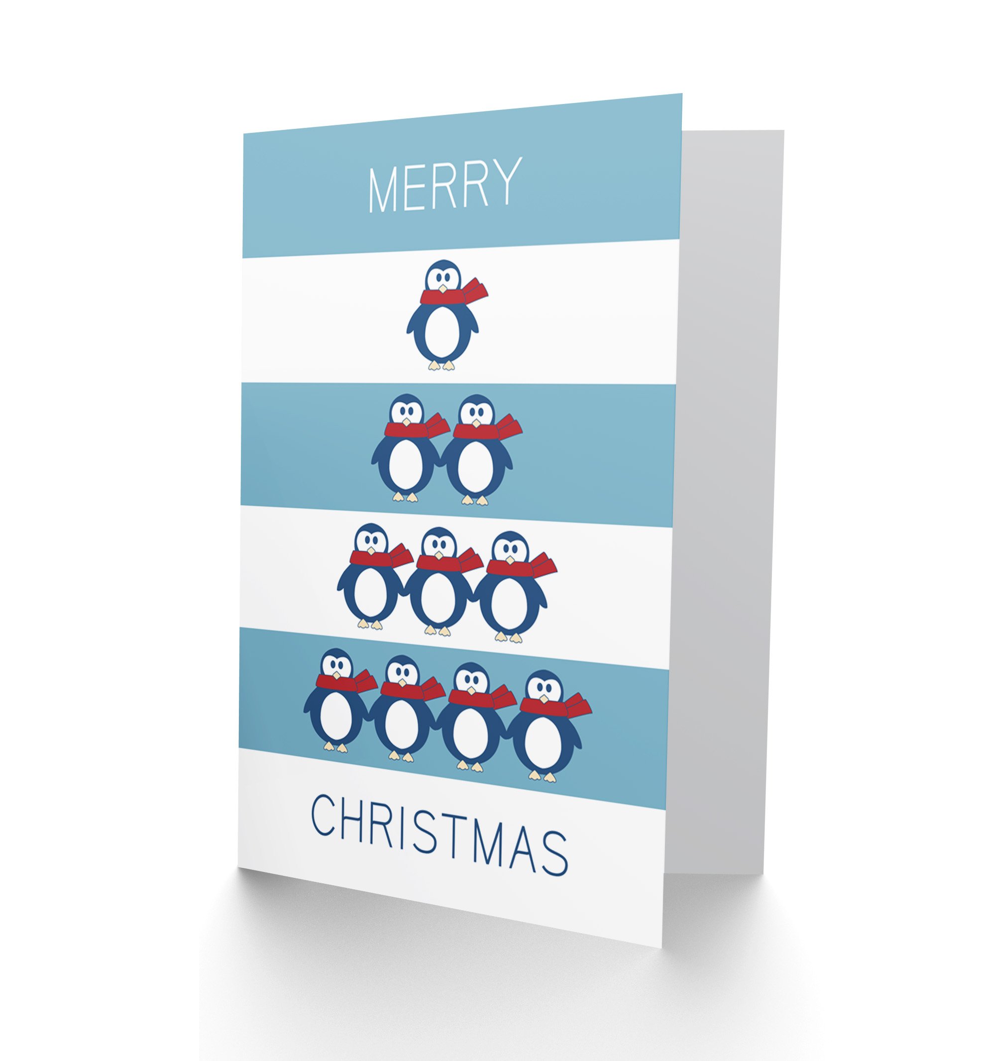 Wee Blue Coo Penguin Tree Christmas Greetings Card