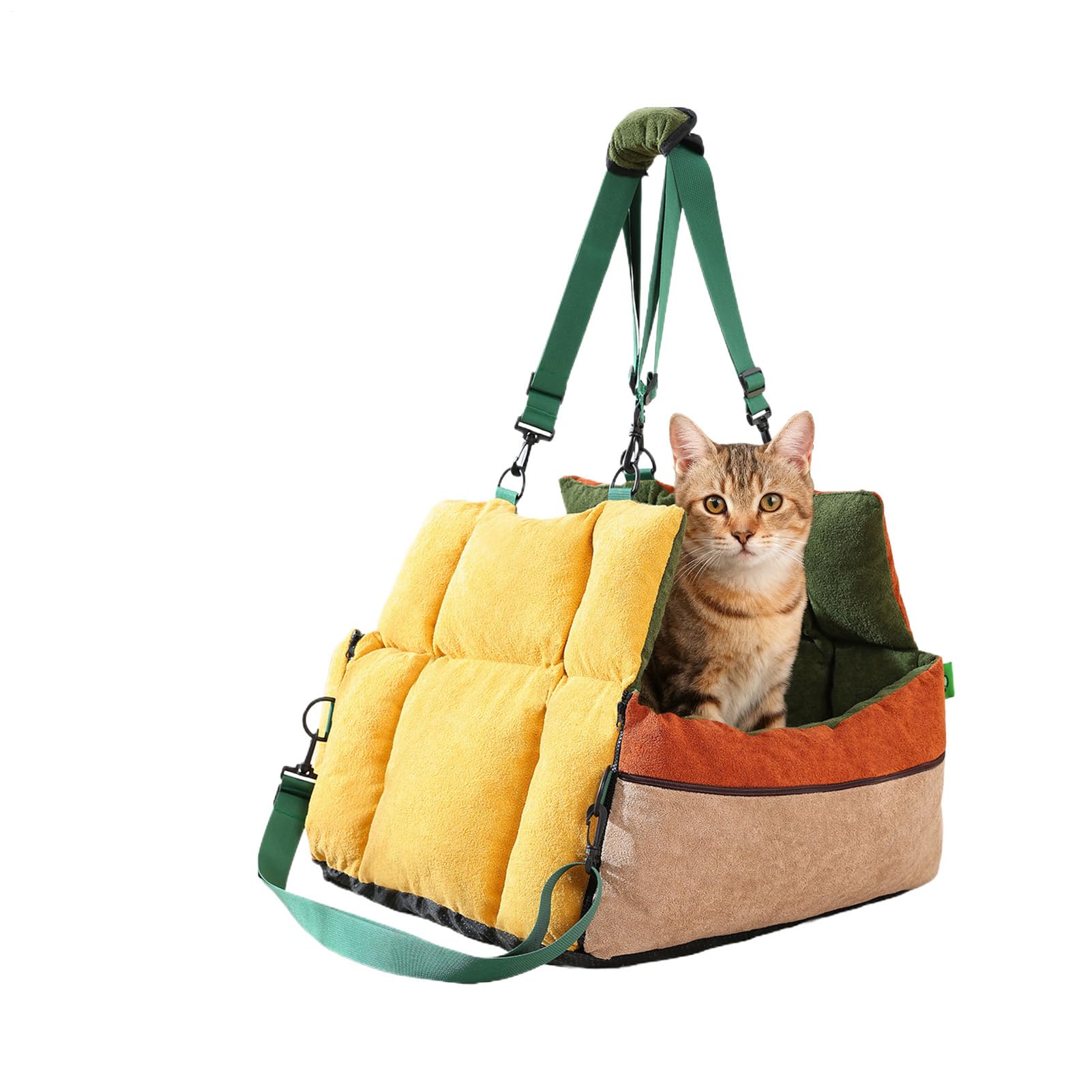 Hundeautobett Mit Taschen Und Sicherheitsgurt Weiches 2-in-1 bett | Autositz Für Reise, Auto, LKW, Vorne Und Hinten, Täglichen Gebrauch, Welpe, Indoor Und Outdoor,
