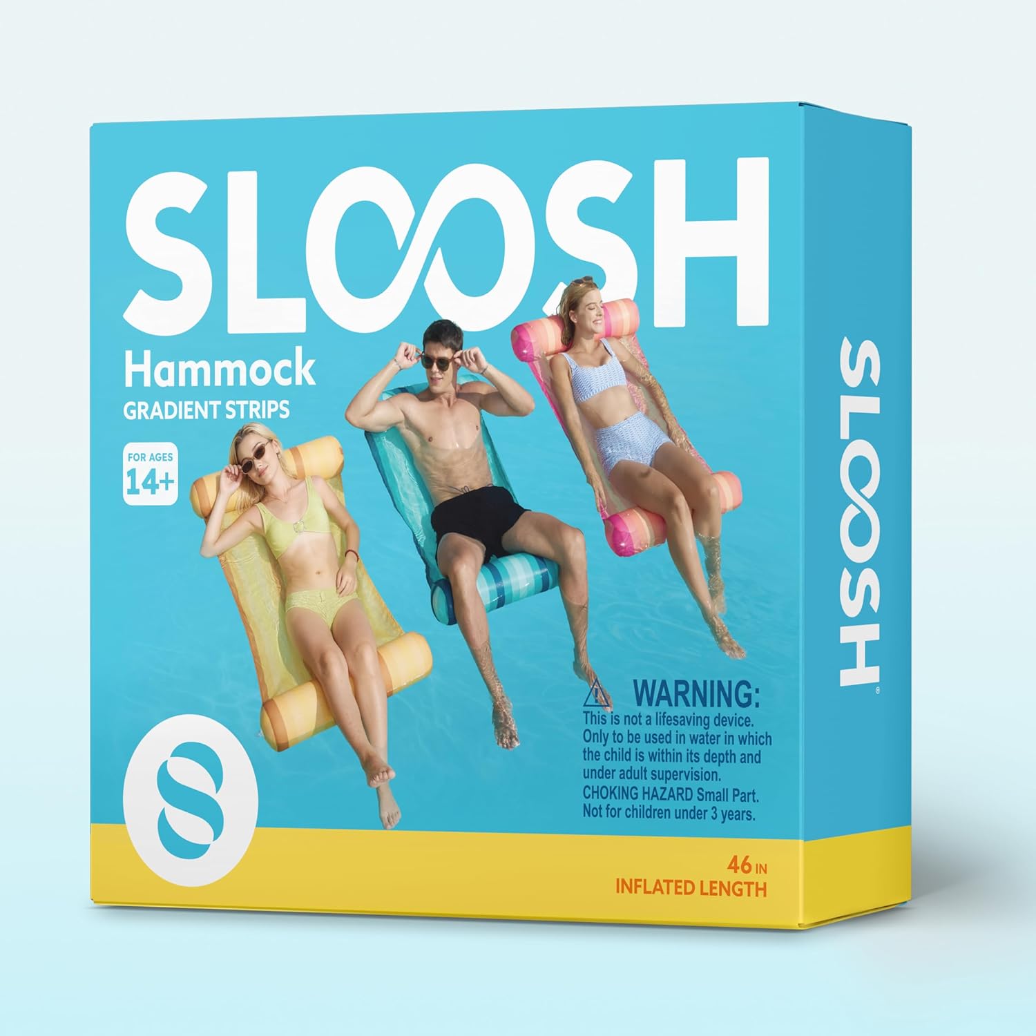 Sloosh 3 Pack 4-in-1 Inflatable Pool Floats - Water Hammock Lounges, Multi-Purpose Swimming Pool Accessories (Saddle, Lounge Chair, Drifter) for Pool, Lake, Outdoor, Beach