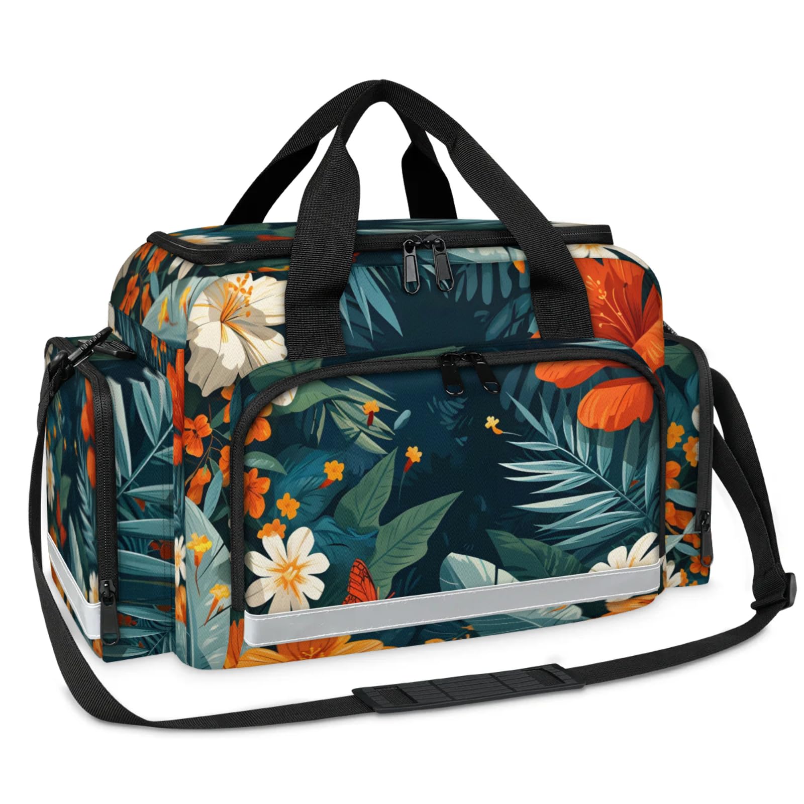 GzLeyigou First Aid Bags Empty, Colorful Florals Emergency Bag First Aid Kit Multiple Compartment Kit Carrier On Call Trauma Bag For Paramedics Emergency Medical Supplies Kit