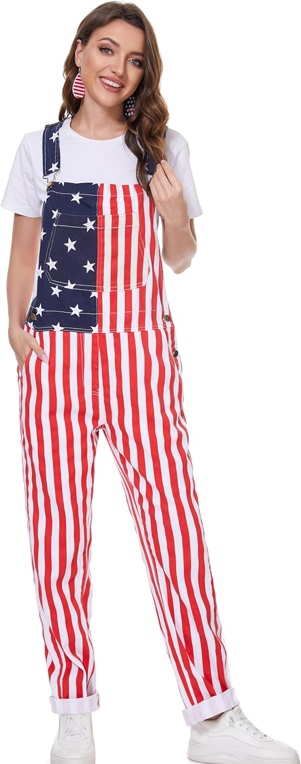 Bib Overalls for Women Fashion Jumpsuit Holiday Coveralls Festival Outfits - Image 6