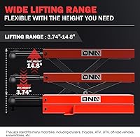 Vista 3 de DNA Motoring - Soporte elevador de tijera de acero para moto y ATV, con sillín y almohadilla de goma, 2 en 1, 1100 libras (500 kg), rango