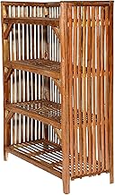 Cane Crafts 4 Tier Bamboo Wooden Shelf Shoe Racks Slipper Stand Chappal Storage Organizer Multi-Purpose Rack for Storage Entryway Shelf Organizer for Home and Kitchen