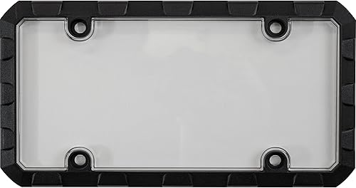 Custom Combos 92901 - Combo de marco de matrícula y escudo de metal resistente negro (camión Tuff)