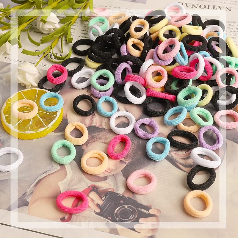 Yoosso 200 db Mini Hajgumi Lányoknak - 20 mm Színes Rugalmas Hajpánt Gyerekeknek, Kisbabáknak - Kényelmes, Fém Nélküli Hajdíszek Különböző F