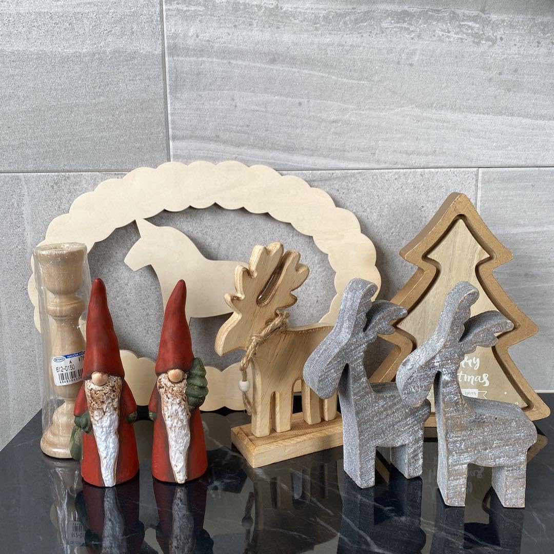 Amazon | トールペイント白木(クリスマスグッズ) 8点 | クリスマス雑貨