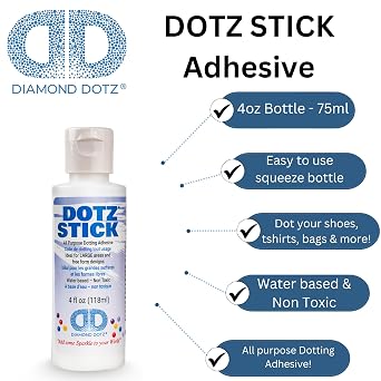 Diamond Dotz Stick Adhesive Glue for Diamond Painting and Crafts, Clear