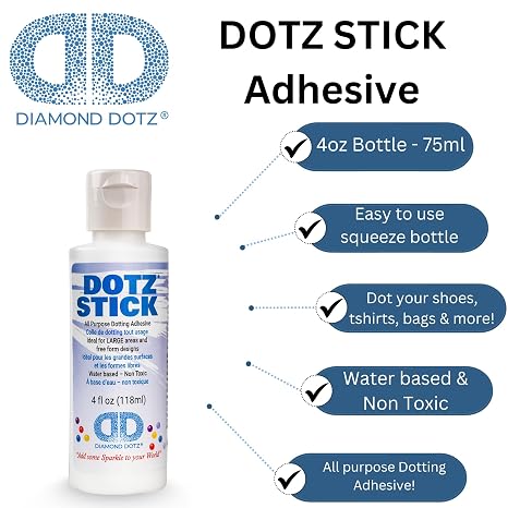 Diamond Dotz Stick Adhesive Glue for Diamond Painting and Crafts, Clear