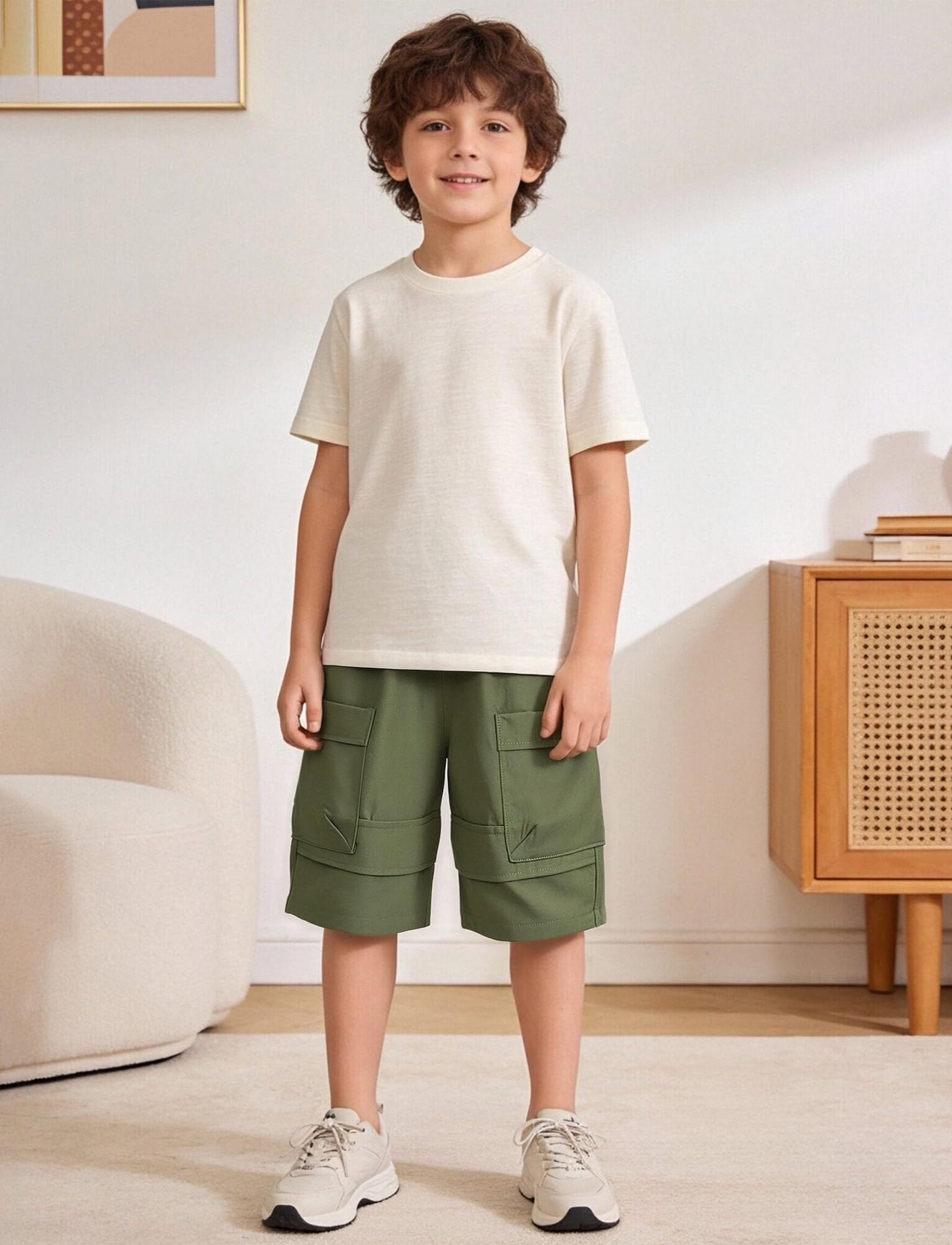 Happy Cherry Chłopięce szorty cargo Y2K styl streetwear z lekką konstrukcją elastyczny pas wiele kieszeni spodenki dla dzieci lato 5-15 lat