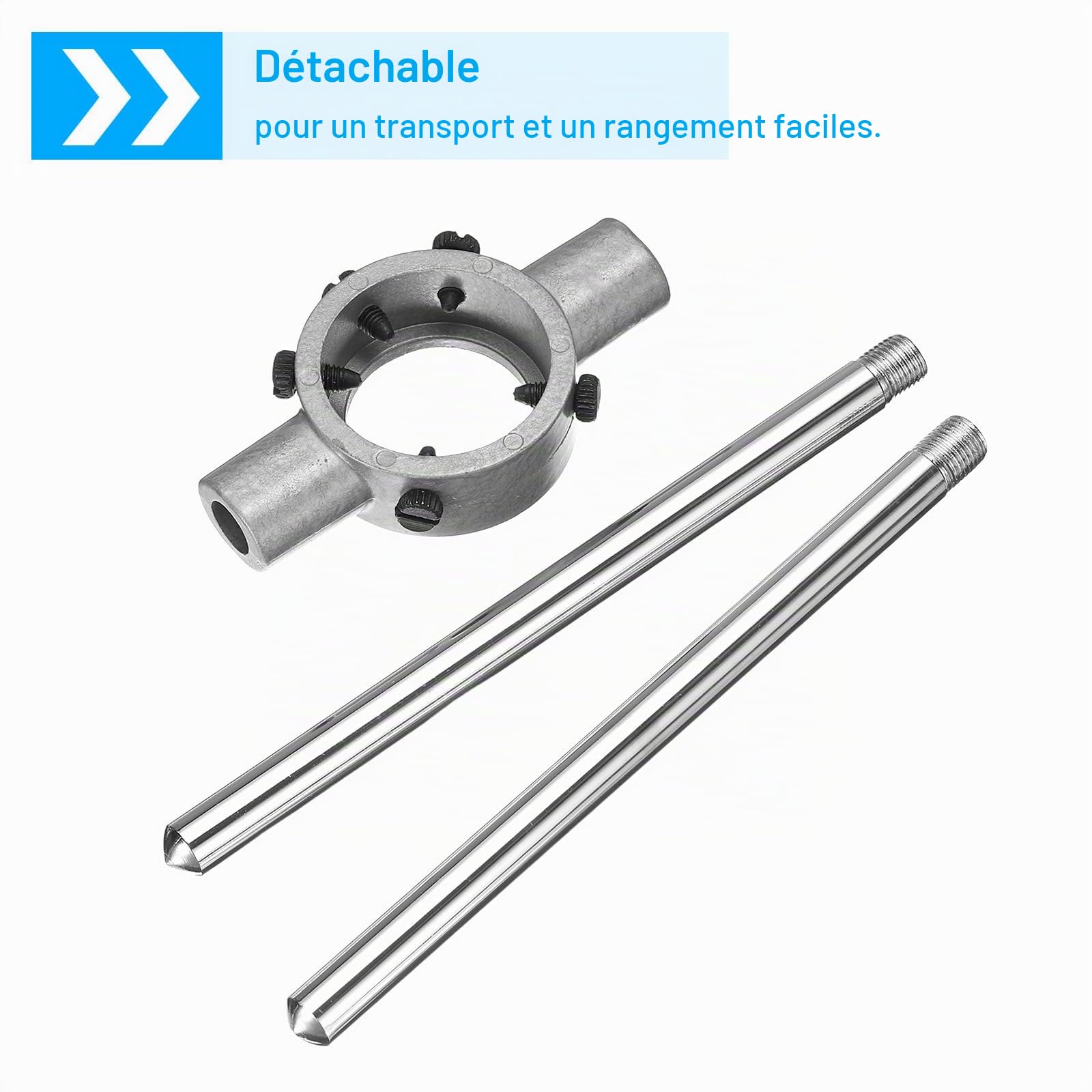 QUARKZMAN 45mm x 18mm Porte-Filière Pour Filières Métriques M16-M20 / Filières Rondes de 45mm DE, Porte-Filière Réglable Outil à Main Pour Réparation de Filetages