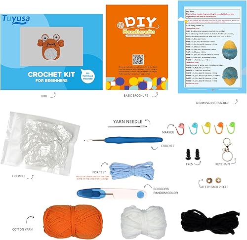 Miniatura 2 de Tuyusa Kit de ganchillo para principiantes, kit de inicio de ganchillo para principiantes con tutoriales en video paso a paso, suministros de tejido