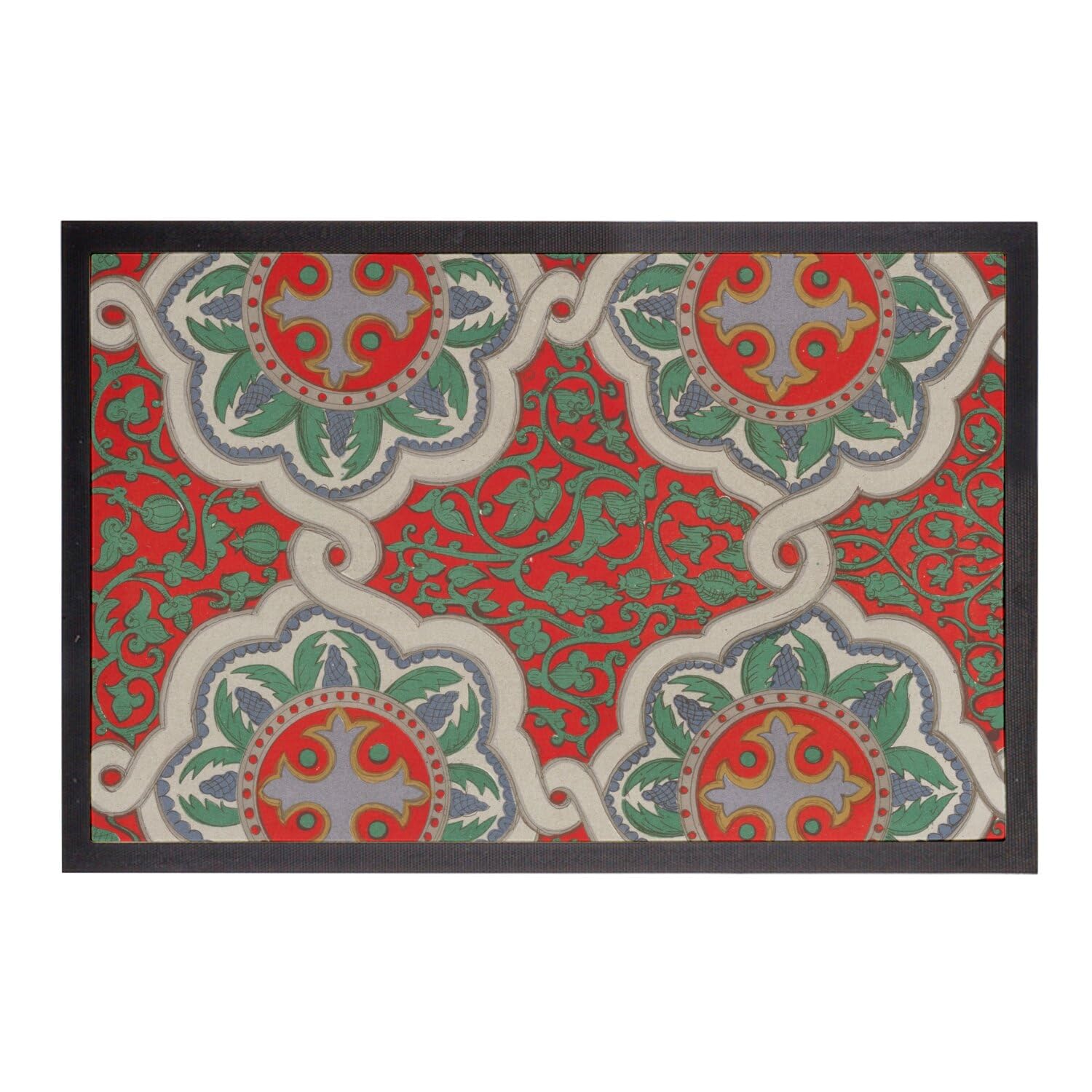 Paillasson Corinthian carreau ancien tapis de sol géométrique classique