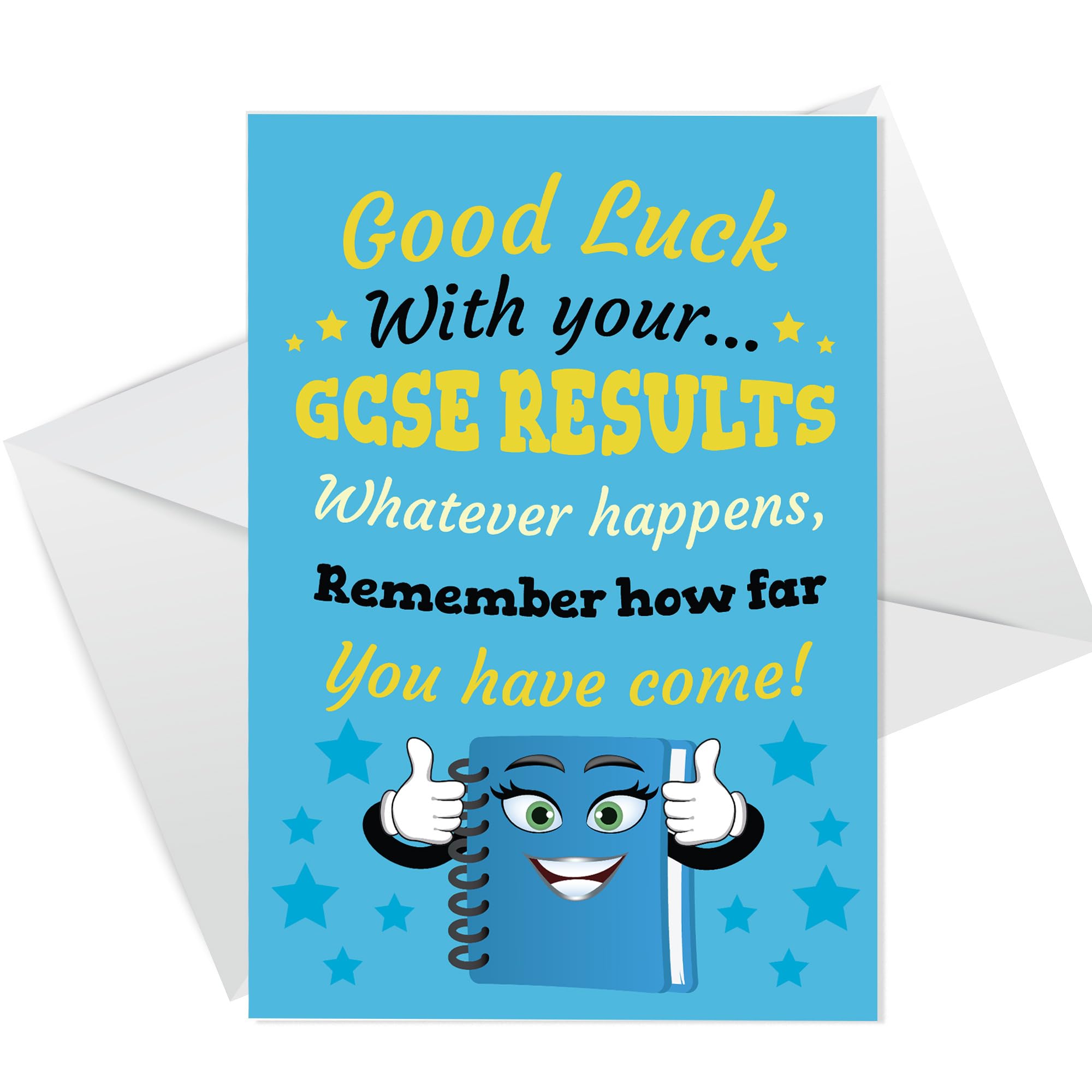 RED OCEAN Card For GCSE Results Day GOOD LUCK Cards For Daughter Son Granddaughter Grandson From Mum Dad Nan GCSE Results Card With Envelope A6 Greetings Card