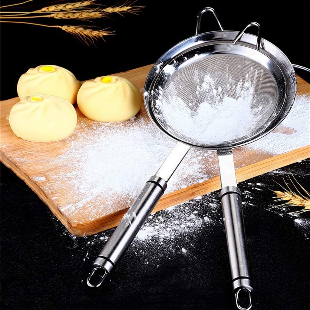 Flour Sieve, Stainless Steel, Kitchen Sifter, Oil Strainer, Sugar Fine Mesh Screen, Baking Tools (Size : 16cm(6.3"))