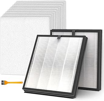 HY4866 Air Purifier Replacement Filter Compatible with MORENTO HY4866, WESTHEY HY4866 and YIOU M1 Air Purifier - 2 Pack Premium H13 True HEPA Filters + 10 Pack Pre-Filters (Enhanced Version, White)