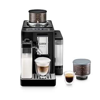 De'Longhi Rivelia Automatic Espresso Machine with Grinder & Milk Frother – All-in-One Coffee Maker, Hot & Iced Latte, Cappuccino, Bean Switch System, Burr Grinder, Compact Italian Design, Black - Amazon product rated Grade B