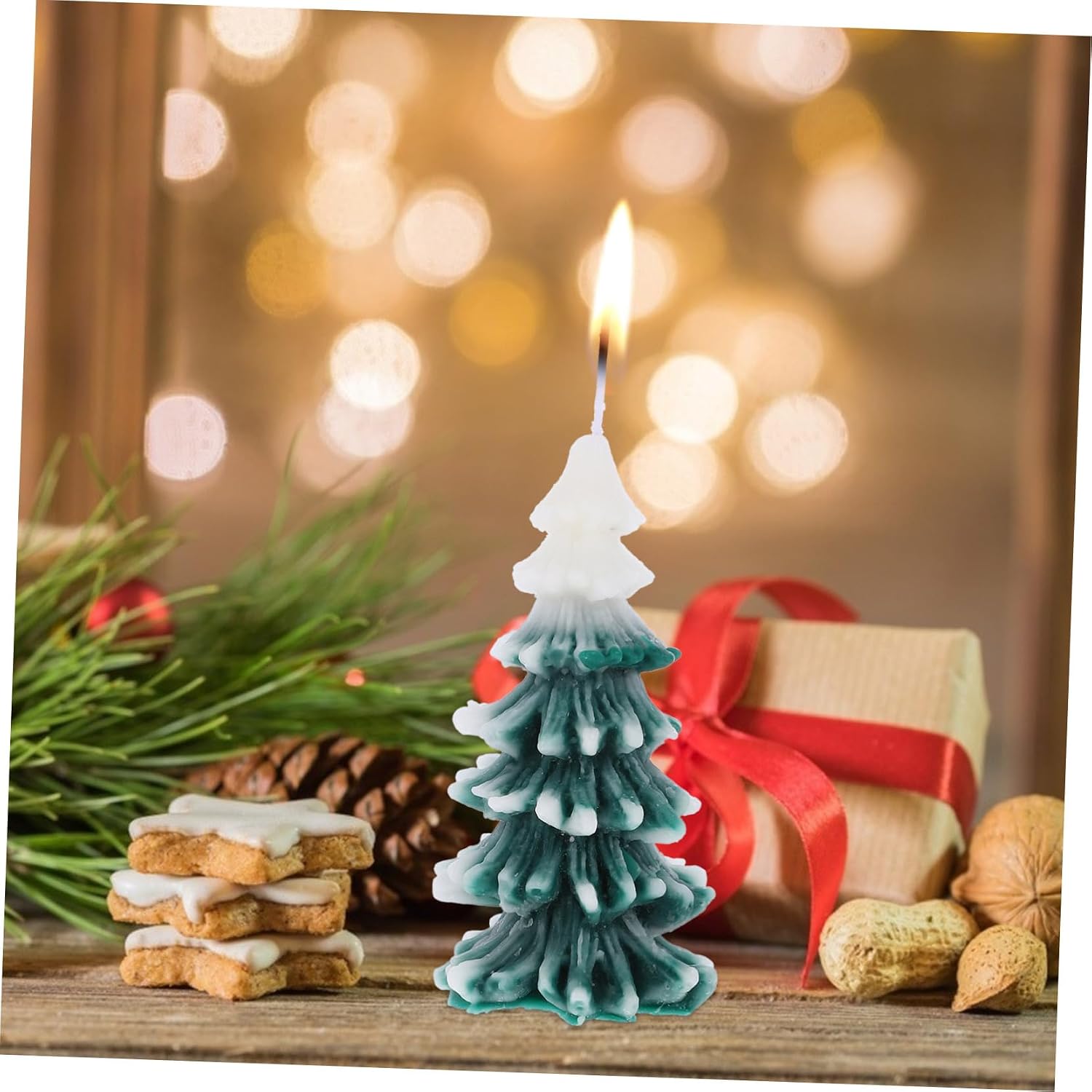 Xmas Christmas Tree Scented Candle Natural Wax Decor
