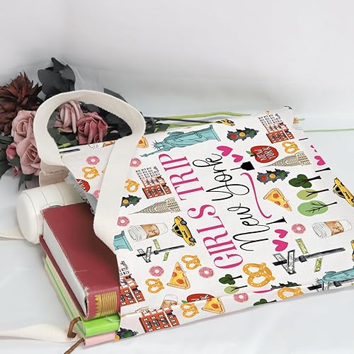 Miniatura 3 de POFULL Nueva York Vacaciones Regalo Viaje Nueva York Cremallera bolsa Viaje Cosméticos Bolsa, Bolso tote de viaje para niñas Nueva York