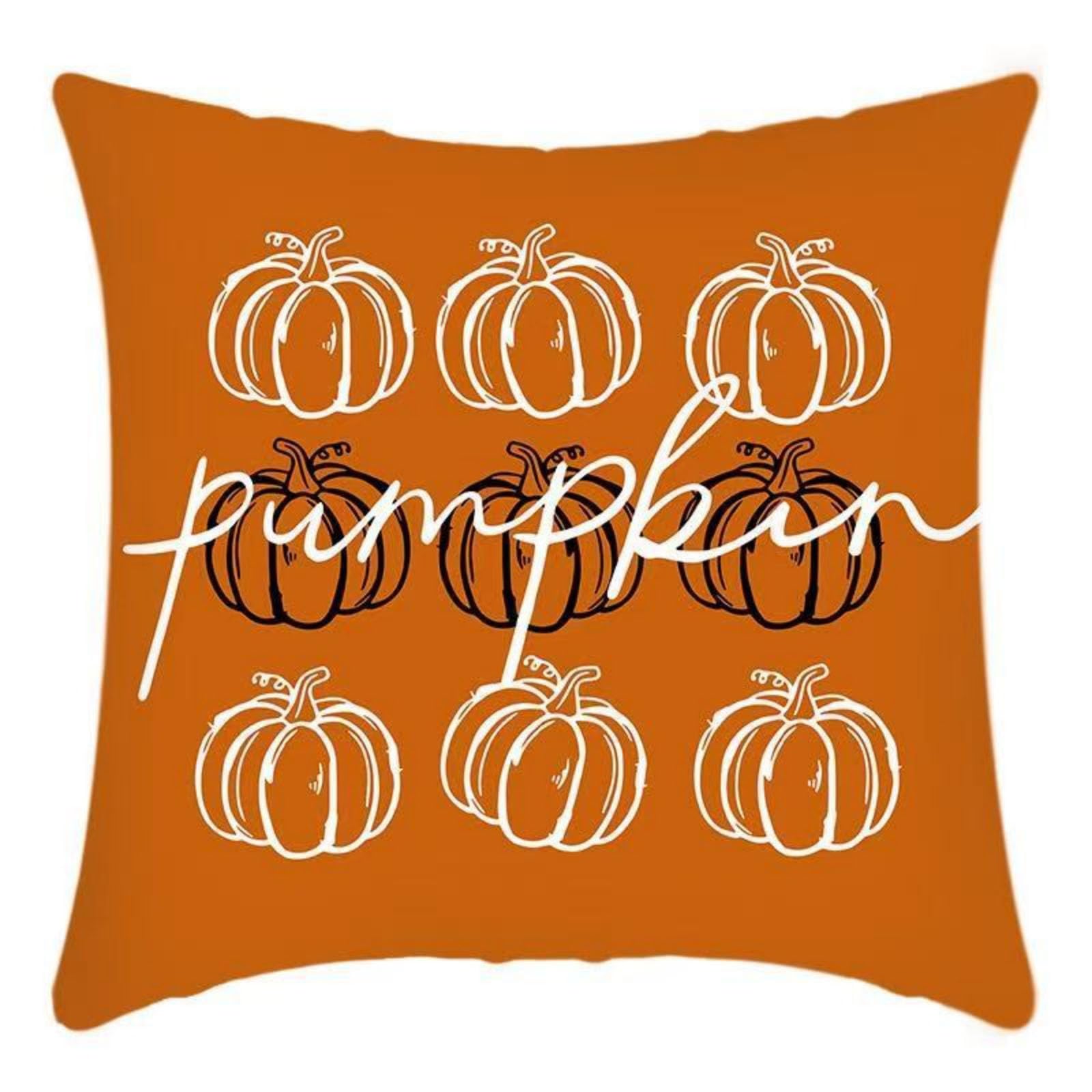 YWLUUOO Fall Pumpkin Print Pillow Cover Soft Sturdy Polyester Home Autumn Thanksgiving Decorative Case 45x45cm Autumn Pumpkin Cover