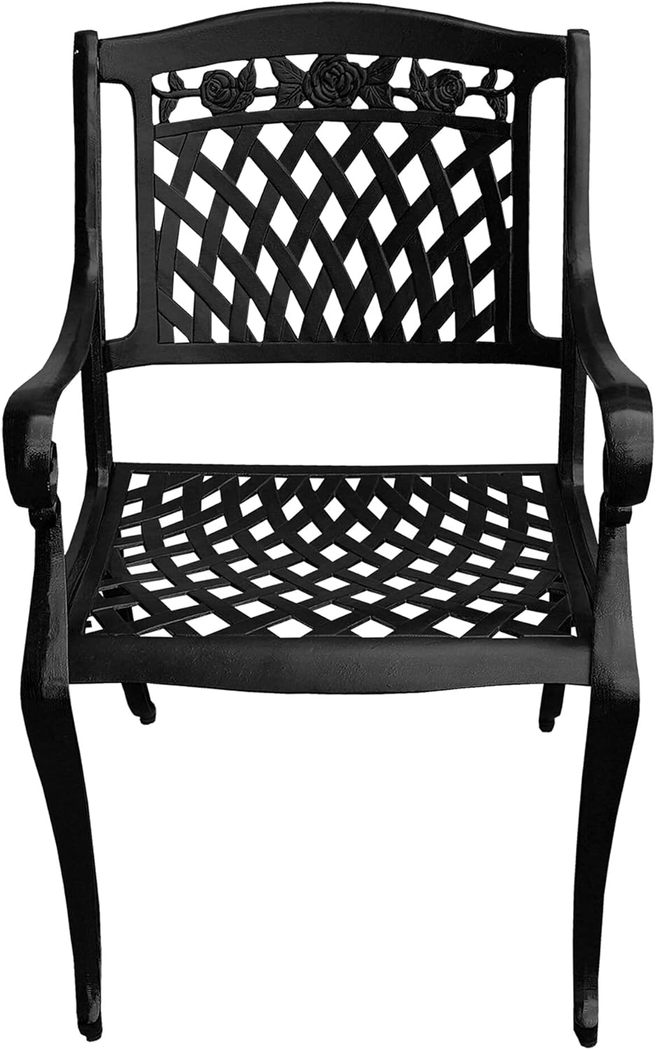 Oakland Living 1025-1855(8)-LBK Modern Outdoor Mesh Lattice Aluminum 95-in Large Black Oval Patio Eight Arm Chairs Dining Set