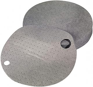 Drum Top Absorbent Pad, 6 gal, Gray, PK25