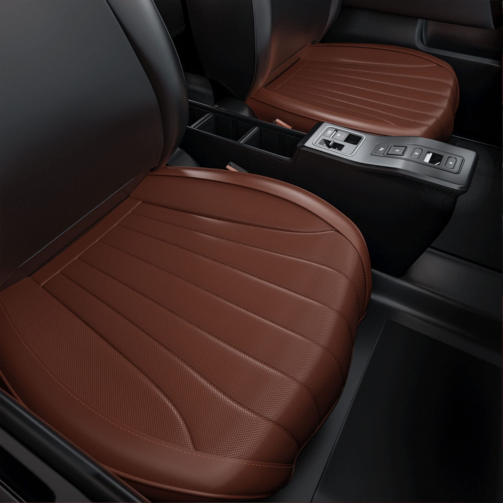 Photo 1 of FEELON 2PCS LB Car Seat Covers Front Bottom Seat Cushion Covers, Waterproof Nappa Leather, Anti-Slip and Wrap Around The Bottom