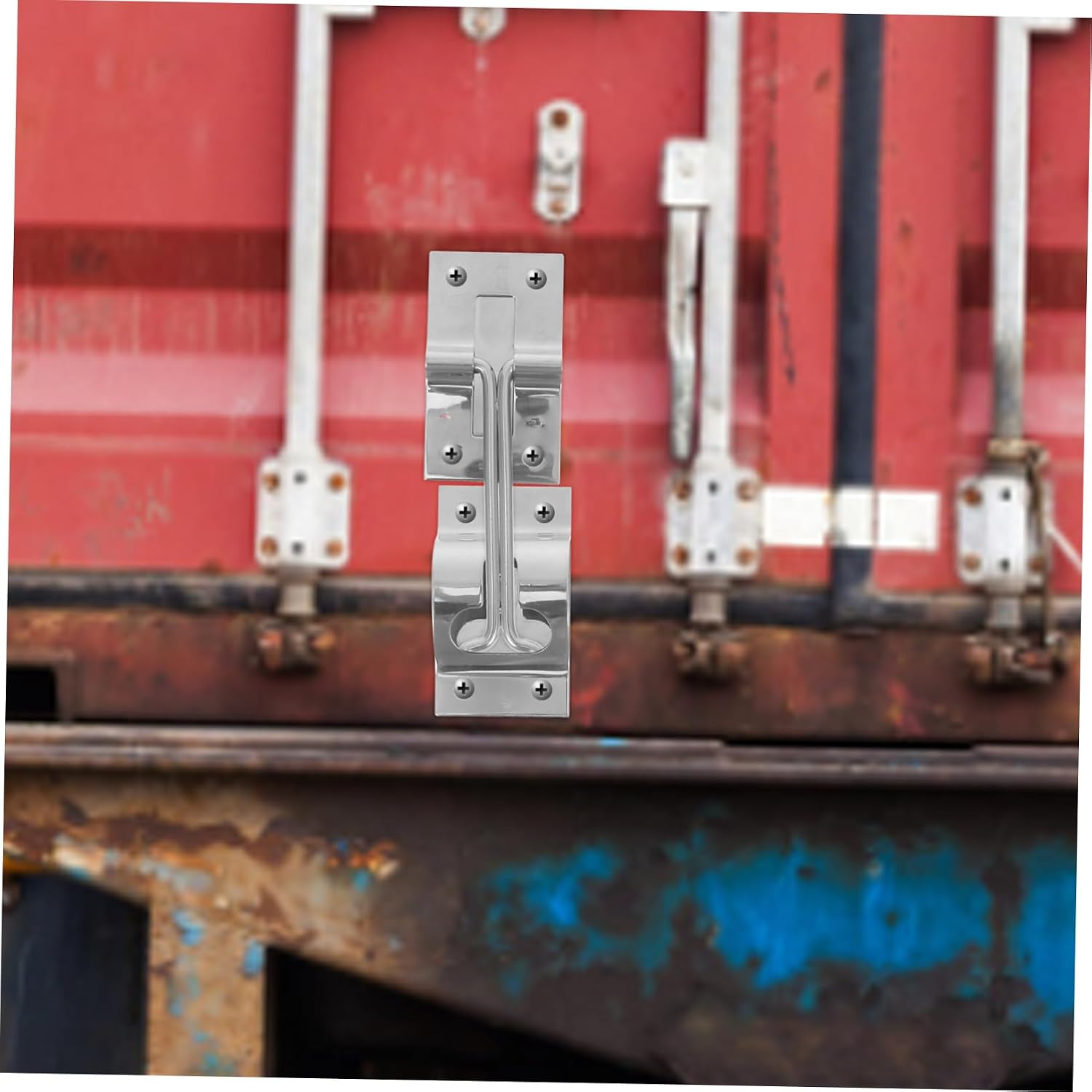 STOBAZA 1 Set Trailer Door Holder for Cargo Trailer 4 Inch Stainless Steel Latch Easy Installation and Safety Features