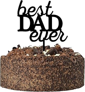 Best DAD Ever PERSONALISED Cake Topper - Fathers Day Gifts Cake Topper Daddy - Food Safe Acrylic Cake Decoration - Made from Strong 3mm Coloured Acrylic - 4 Different Colours to Choose From
