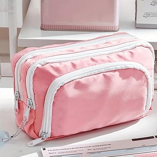 Miniatura 6 de Estuche para lápices, organizador de almacenamiento de papelería para escritorio, suministros de oficina, color rosa