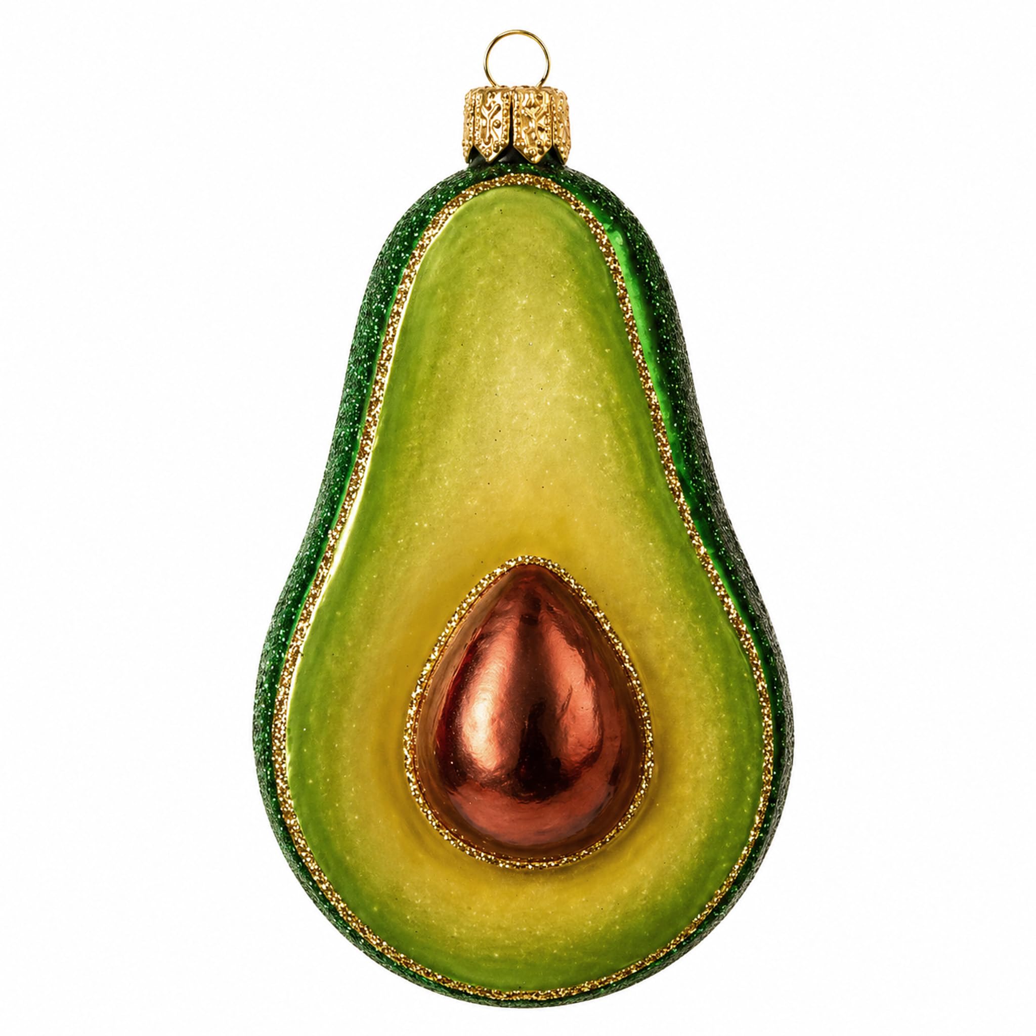 Décoration de Noël avocat 3 cm : figurine alimentaire originale pour sapin et table de fête