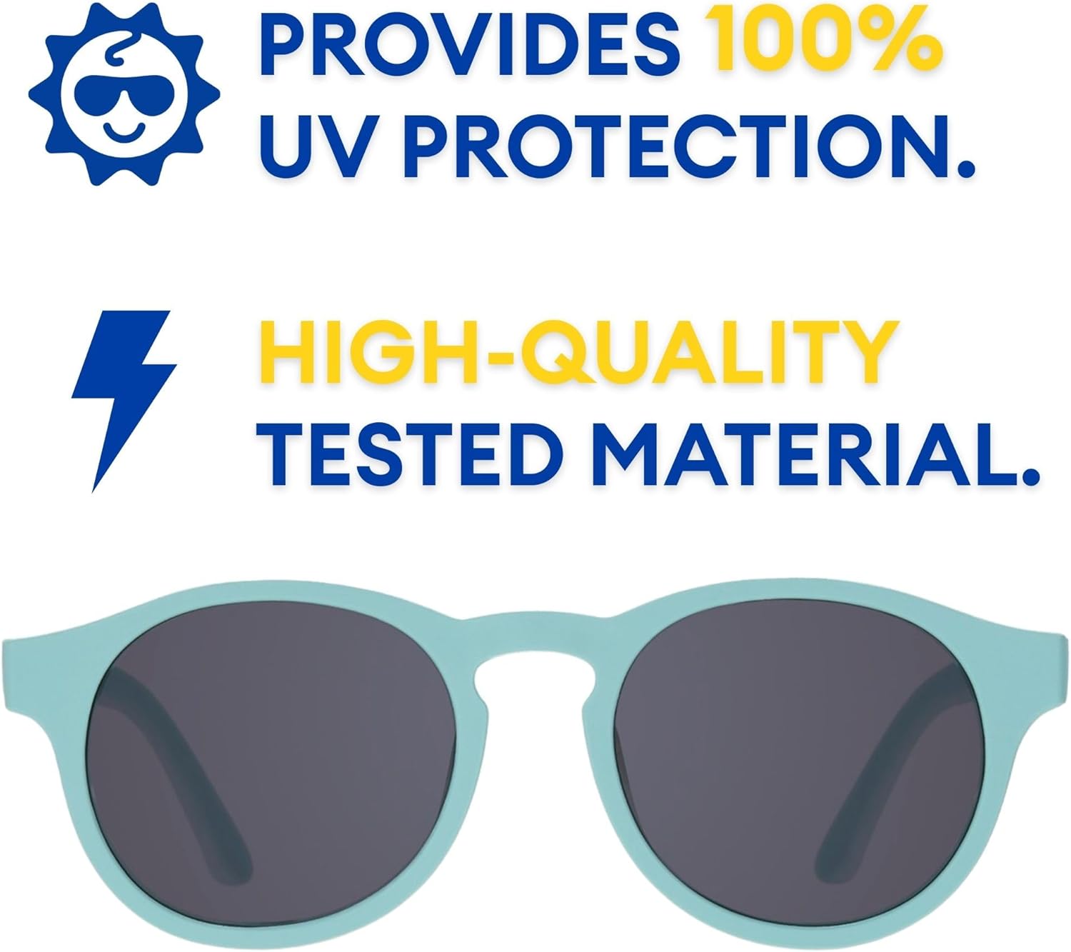 Babiators Keyhole Baby & Toddler Sunglasses | 100% UV Protection, Shatter-Resistant, Flexible Rubber Frames