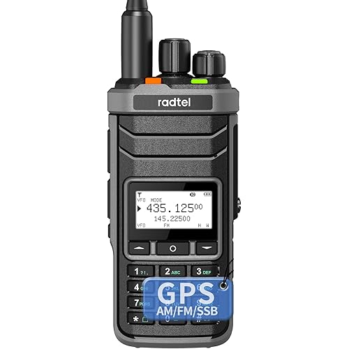 Radtel RT-860G GPS Version Multi Band Ham Radio HF UHF VHF Dual Band with AM USB LSB CW CB LW MW SW SSB Reception, 1024 Channels, 2000mAh Battery, Type-C Charging