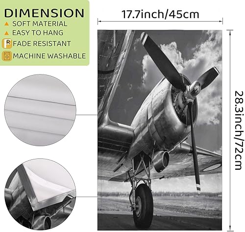 Miniatura 2 de XMNYGJ Toallas de cocina con temática de aviones súper absorbentes y suaves, 17.7 x 28.3 pulgadas, paños de limpieza reutilizables con lazo para