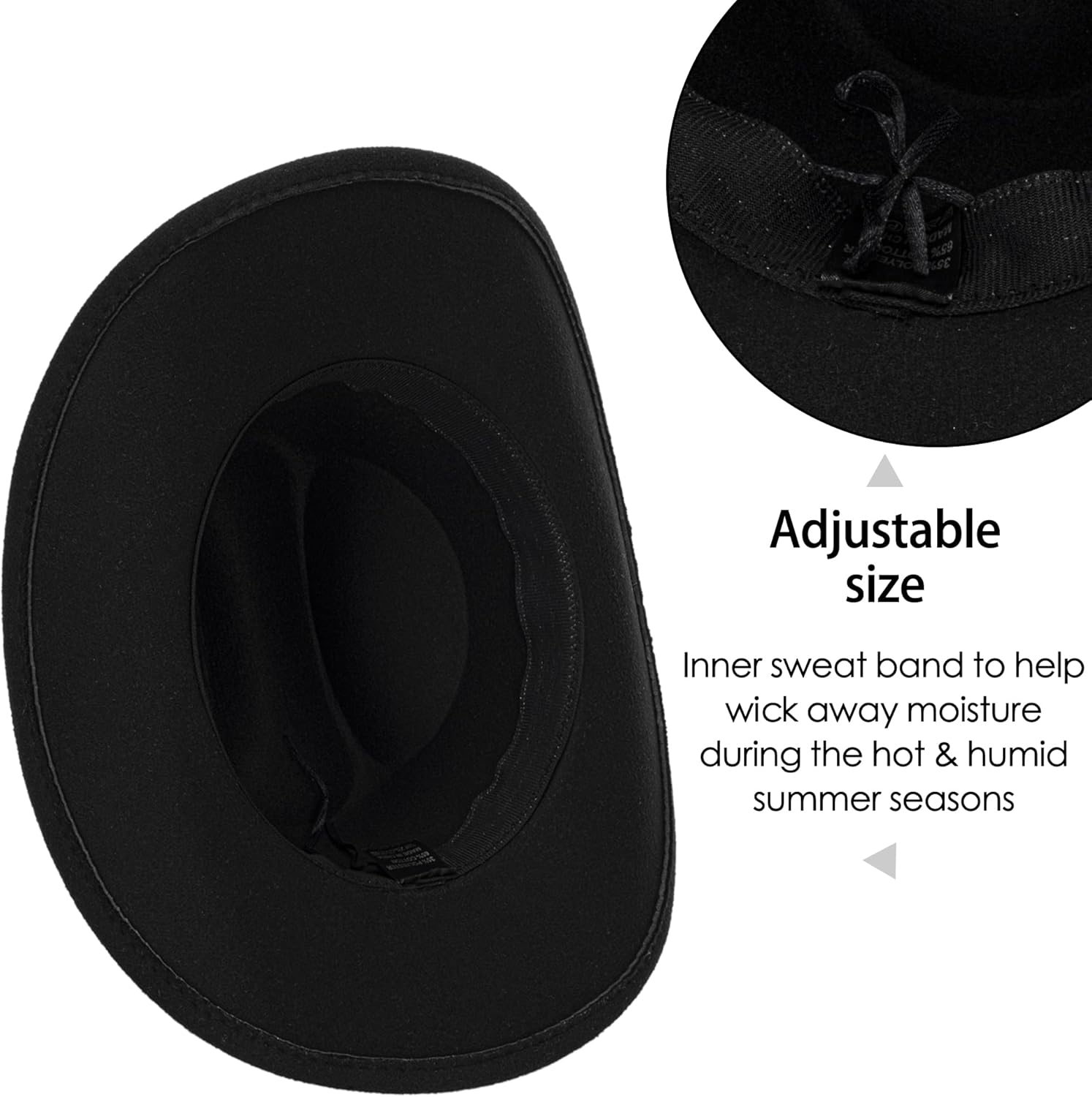 Vintage Women Men Western Cowboy Hat Cowgirl Hat Wide Brim Outdoor Fedora Hat with Buckle Belt M - Image 4