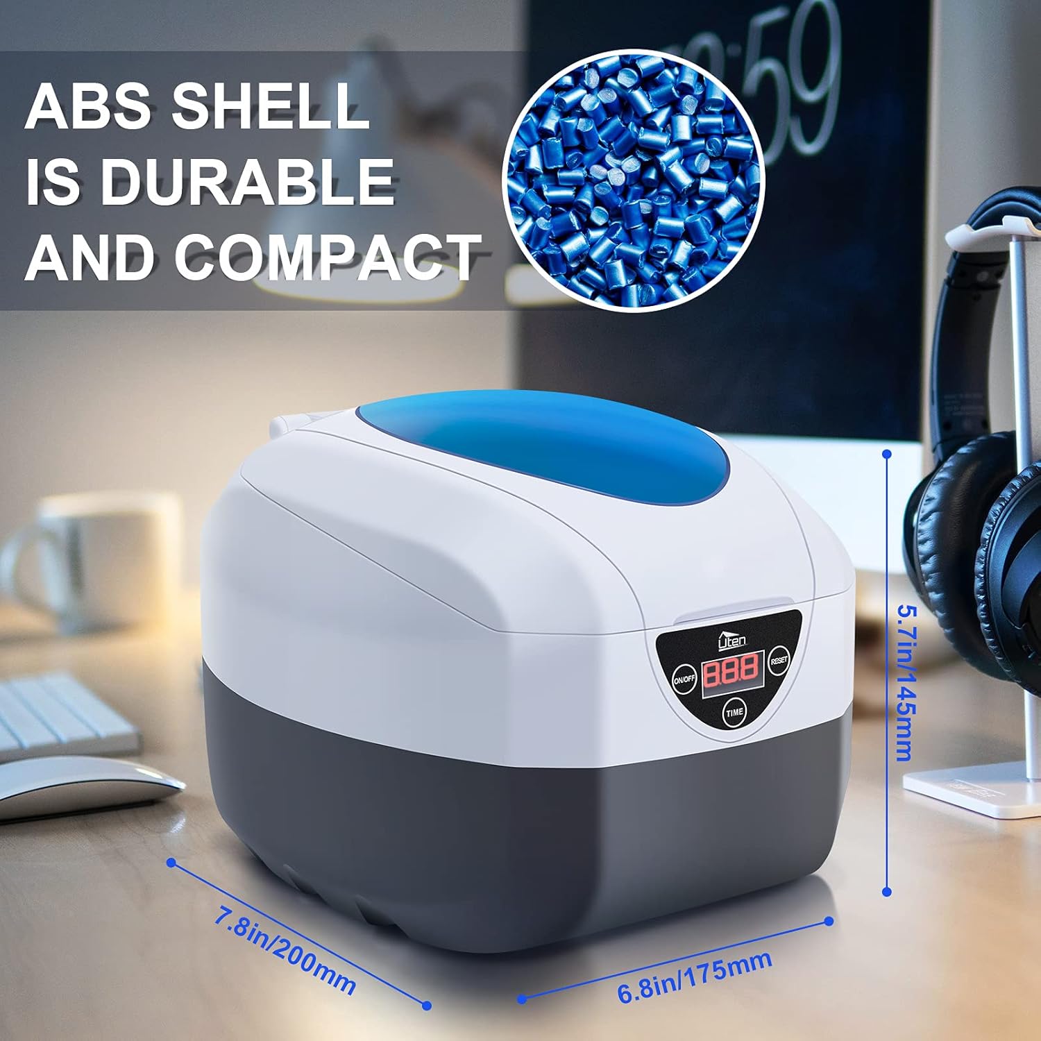 Jewelry Cleaner, Professional Ultrasonic Cleaner with Timer, Portable Household Jewelry Cleaning Machine for Eyeglasses, Rings, Razors, Coin, Earrings, Necklaces, Watches, Combs, Denture 750 mL : Industrial & Scientific