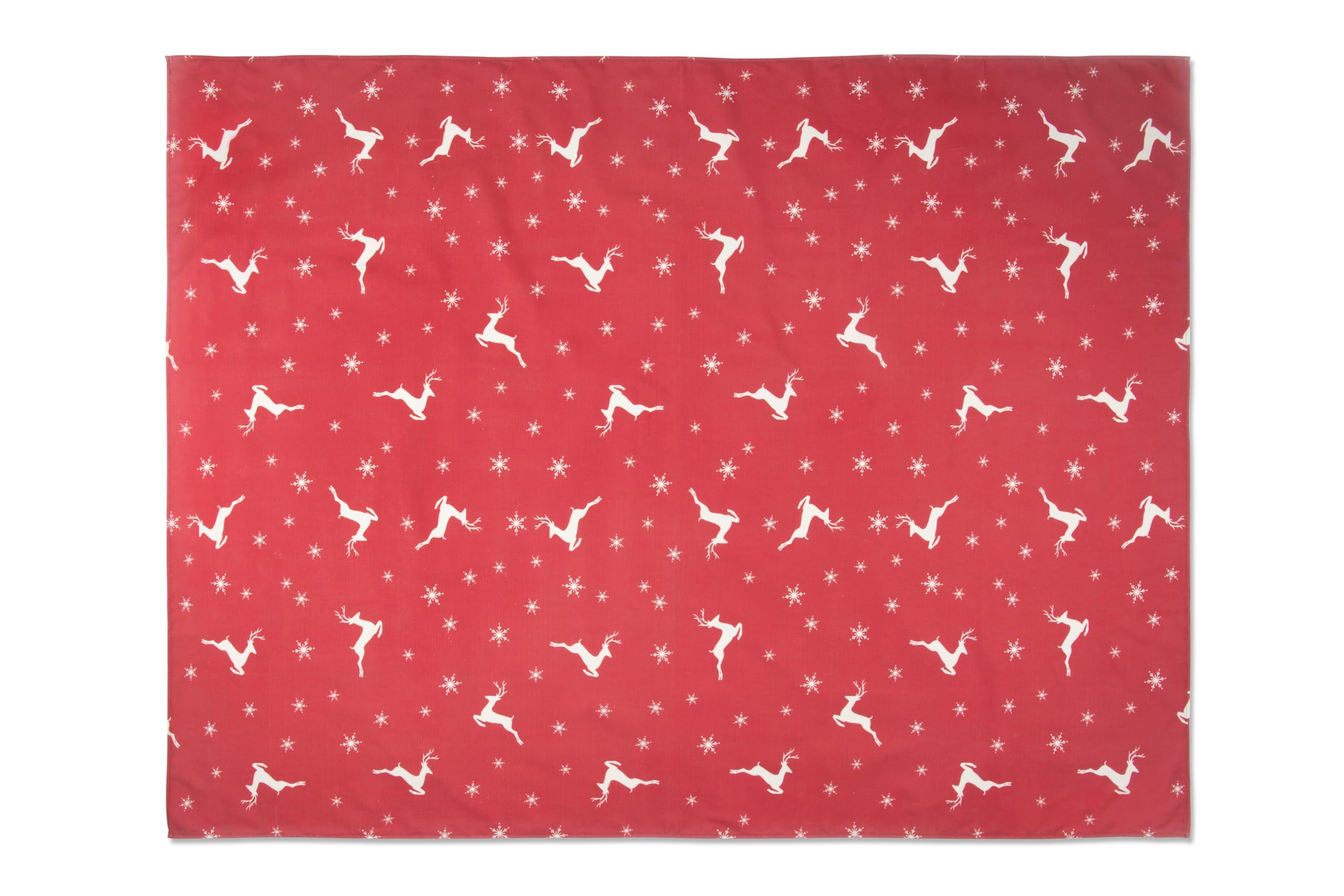 Excelsa Nordic Christmas Tablecloth Red with Reindeer and Snowflakes 140 x 240 cm