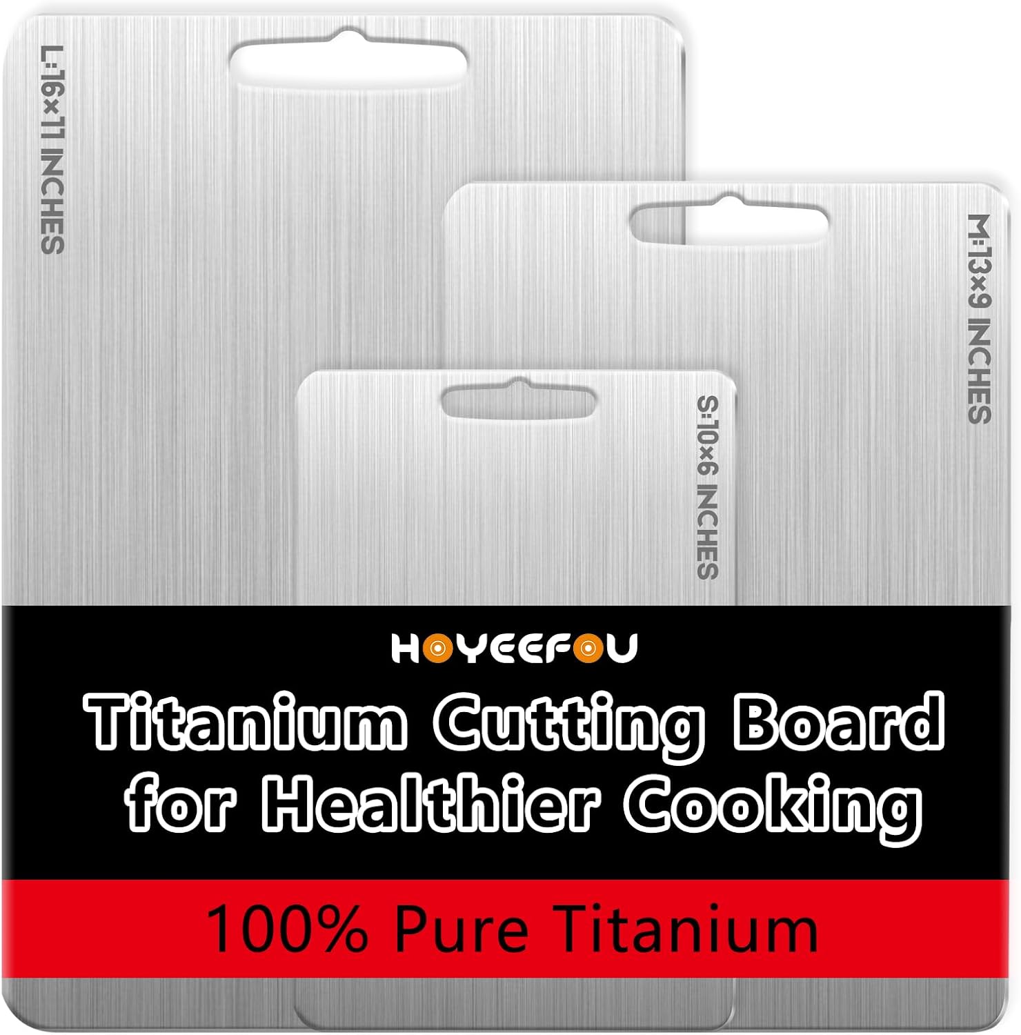 Titanium Cutting Board Set of 3, 2026 New Upgrade 100% Pure Titanium Cutting Boards for Kitchen,Double Sided,Non Toxic Cutting Board, Separate Raw and Cooked Food Areas, Dishwasher Safe (S+M+L)
