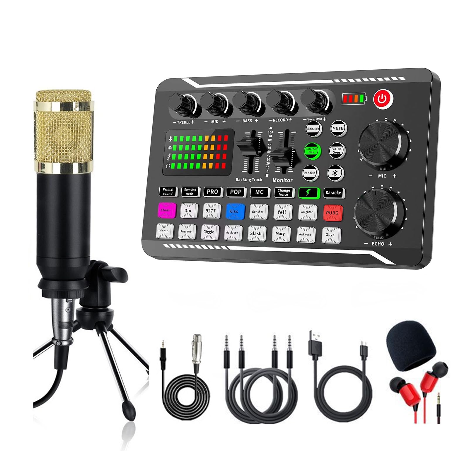 Amazon.com: F998 Live Sound Card & Audio Mixer with 16 Voice