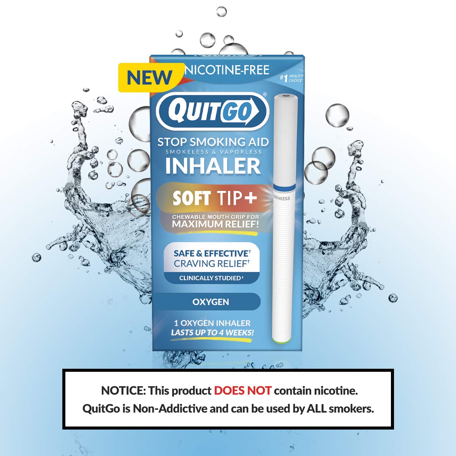 QuitGo Inhaler Smoking Alternative with Oxygen Air Filter, Oral