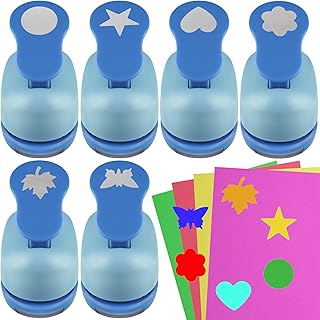 Set 6 Craft Hole Punch 1-inch, Craft Punchers - Heart, Circle, Star, But...