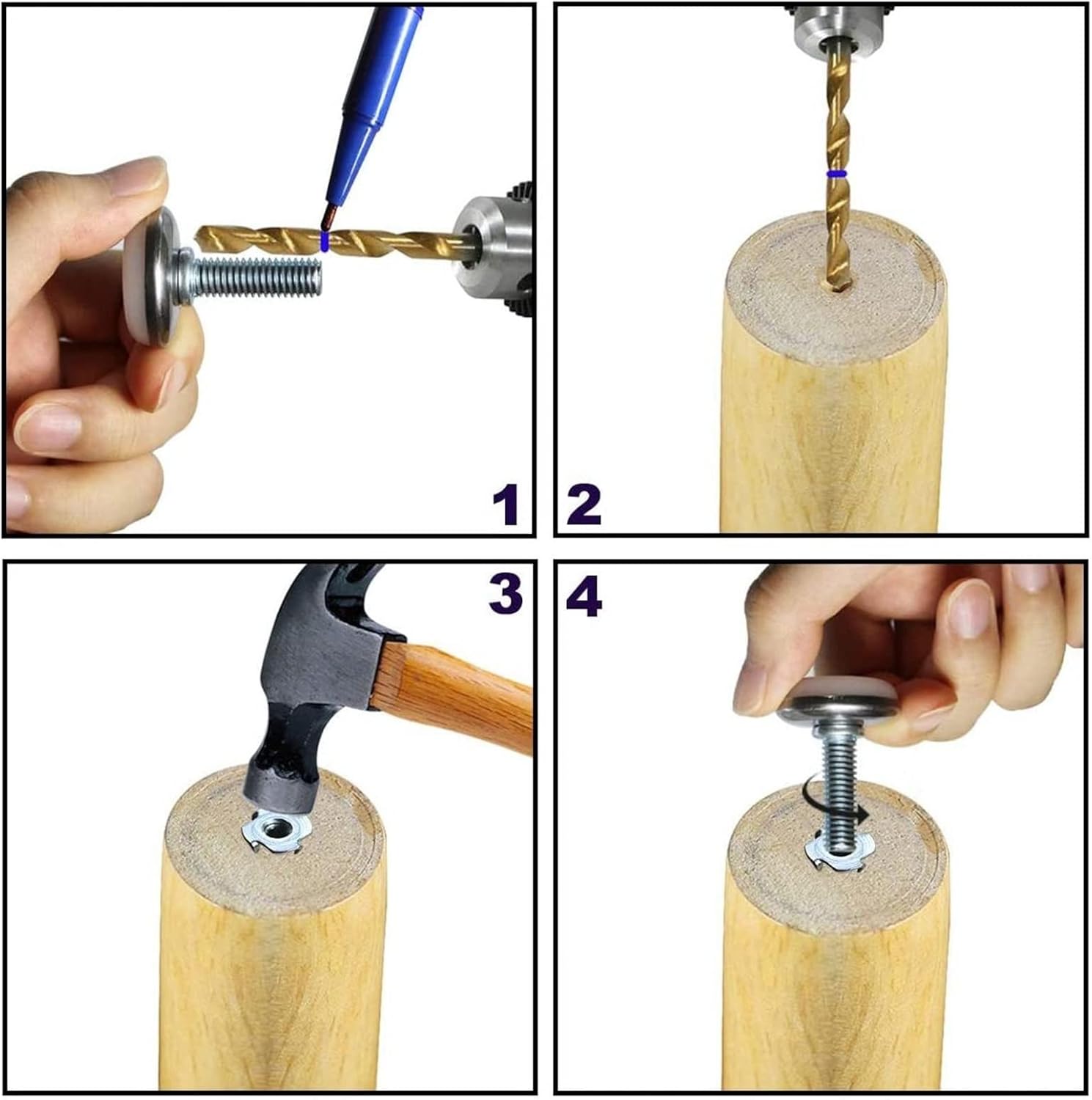 Furniture Leveling Feet,Heavy Screw, Leveling Feet20PCS Adjustable Galvanized Steel Screw Suitable for Desk and Chair Workbench Leveler (Size : M8X25mm) (Color : M6X25mm) (Color : M6x20mm)