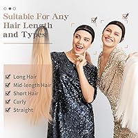 Vista 6 de Dreamlover Gorras de peluca de ganchillo, gorras de malla negra para pelucas, 3 piezas