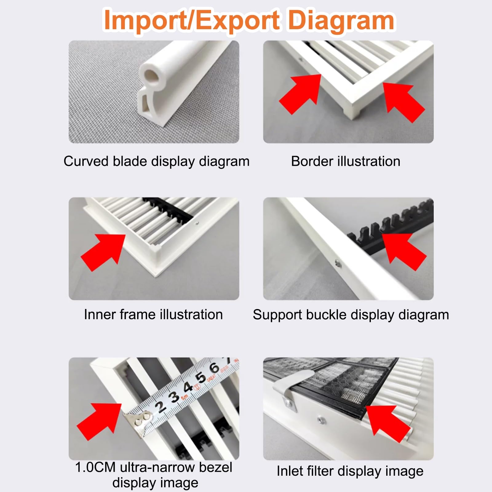 Soffit - Rejilla de ventilación de pared de metal, rejilla cuadrada de aluminio para el hogar o el baño, flujo de aire HVAC, ideal para áticos y cobertizos