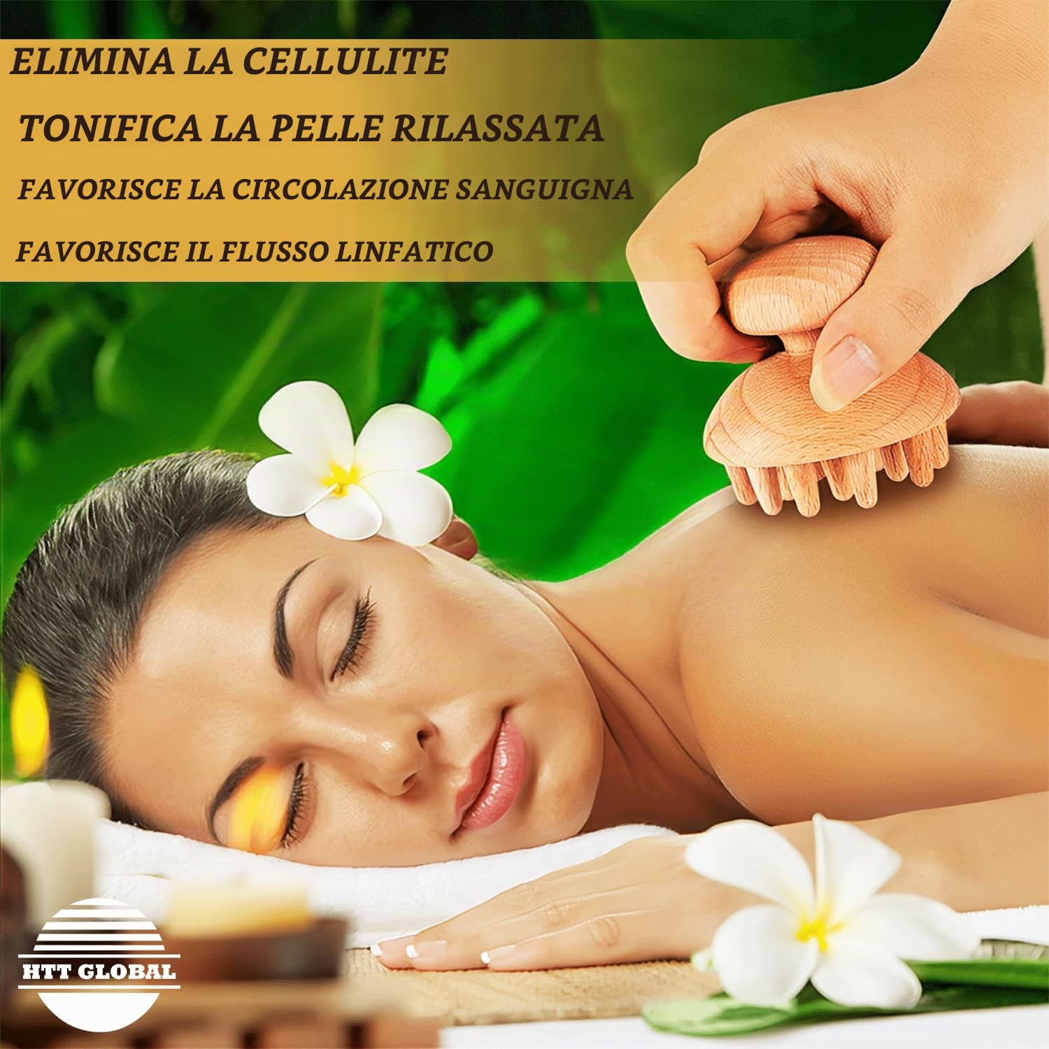 Wood Massager 7 Pezzi Set per Corpo, Strumenti di Maderoterapia per Massaggio Muscolare, Drenaggio Linfatico e Relax, Rulli e Barre in Legno per Gambe, Braccia, Schiena – Benessere Casa Spa