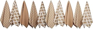 Penguin Home - Juego de 10 Toallas de té de algodón 100% - Suave - Duradero - Diseño Elegante de Color Beige con múltiples Patrones - Lavable a máquina - 65 x 45 cm