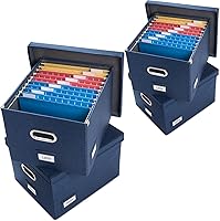 Vista 16 de PRANDOM Caja organizadora de archivos, juego de 1 carpeta plegable decorativa de lino para almacenamiento de archivos colgantes con tapas, gabinete